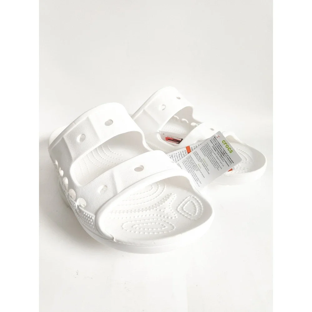 New Crocs Baya Sandals Slides M 12 W14 White Double Strap Lightweight Comfort
